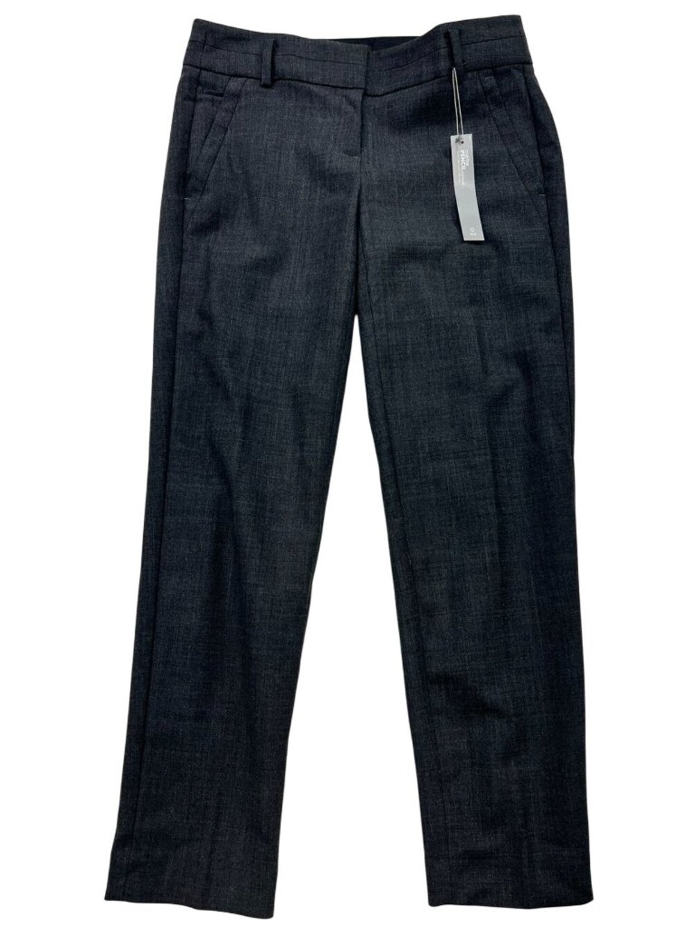 LOFT Women's Marisa Pencil Ankle Length Slim Pants Flat Front Size 0P Dark Gray